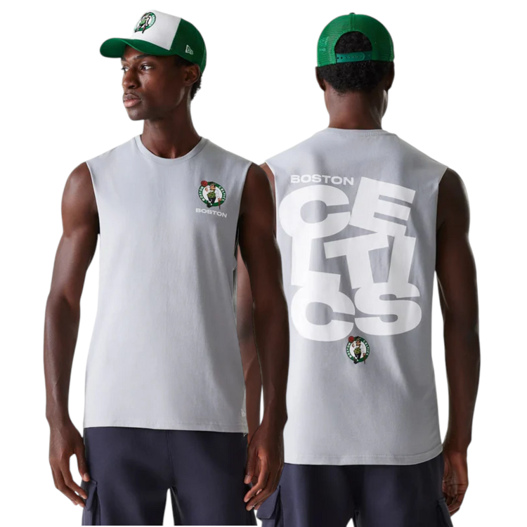 New Era NBA Boston Celtics Graphic Sleeveless T-Shirt "Grey "
