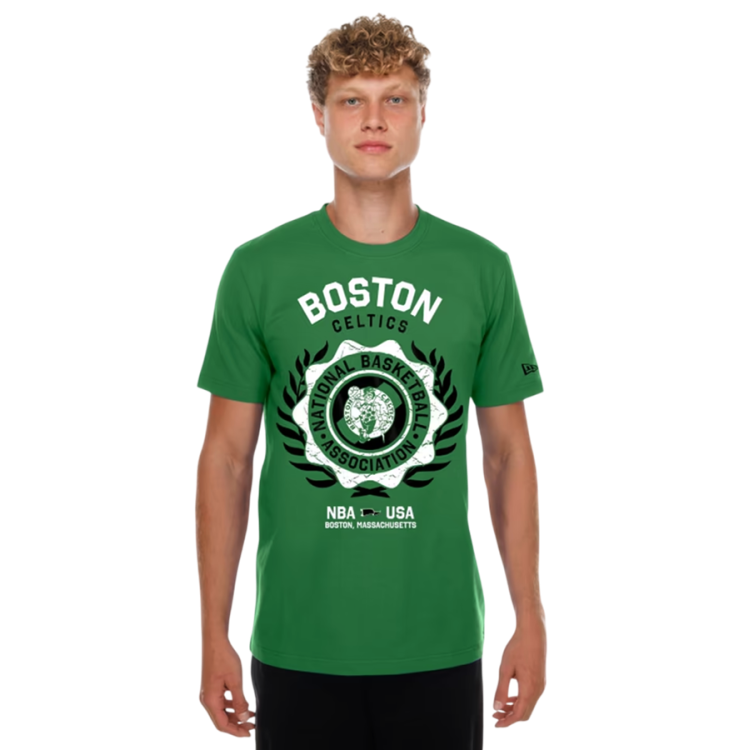 Camiseta New Era NBA Boston Celtics Laurel Crest Flocking "Green"