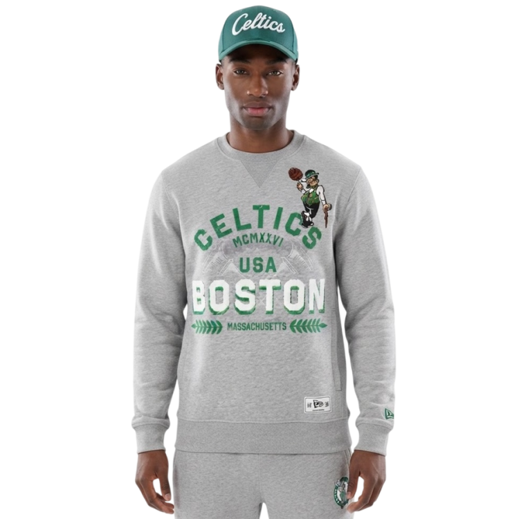 Sudadera Cuello Redondo New Era NBA Boston Celtics Varsity Crewneck "Heather Gray"