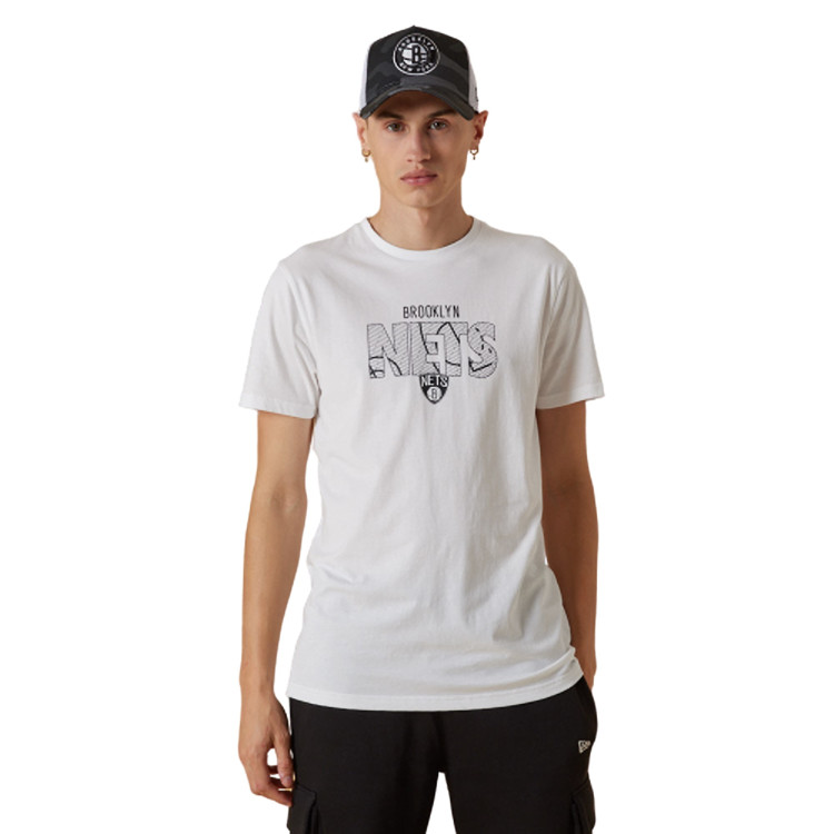 Camiseta New Era NBA Brooklyn Nets Wordmark Court Infill T-Shirt "White"