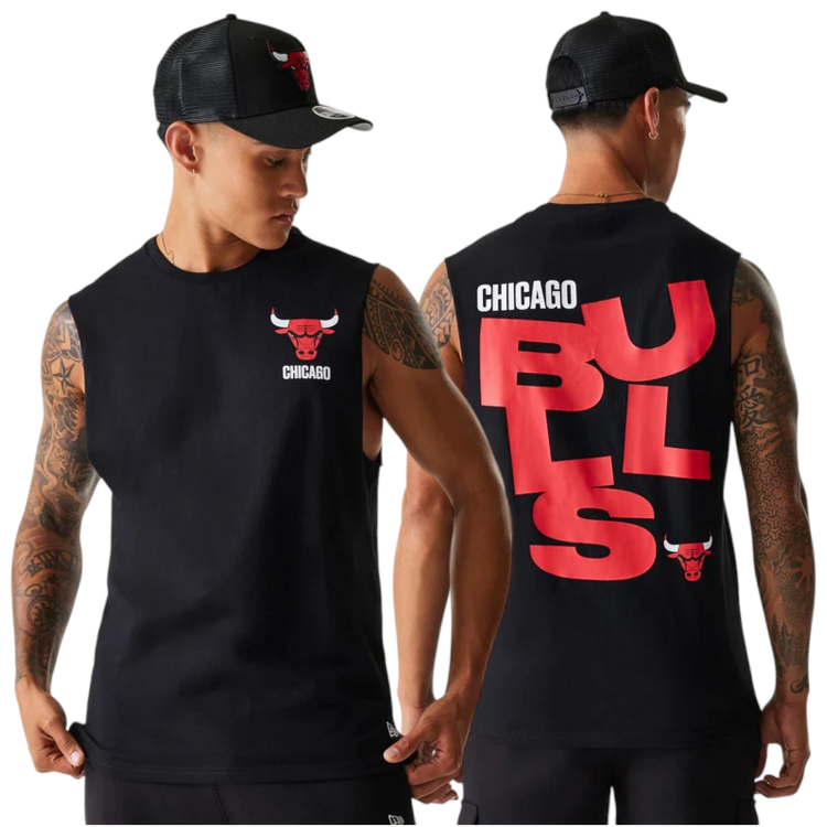 New Era NBA Chicago Bulls Graphic Sleeveless T-Shirt "Black"