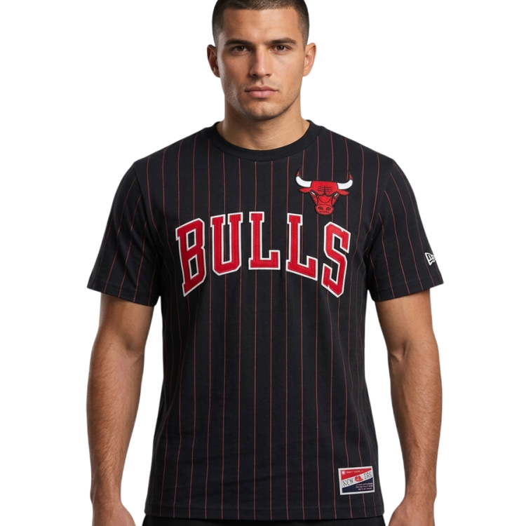 Camiseta New Era NBA Chicago Bulls Throwback H1 Pinstriped SS