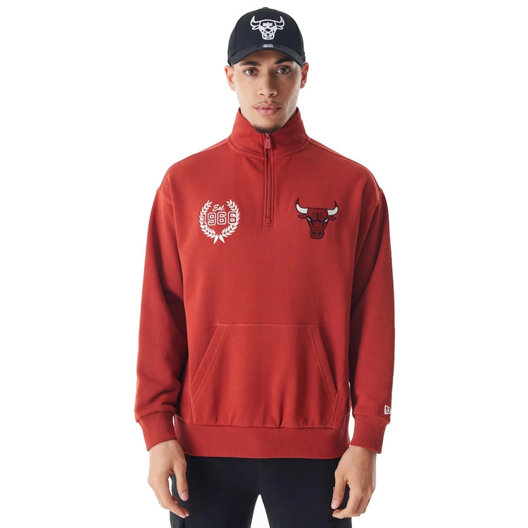 New Era NBA Chicago Bulls Lifestyle Quarter Zip Sweater "Red"