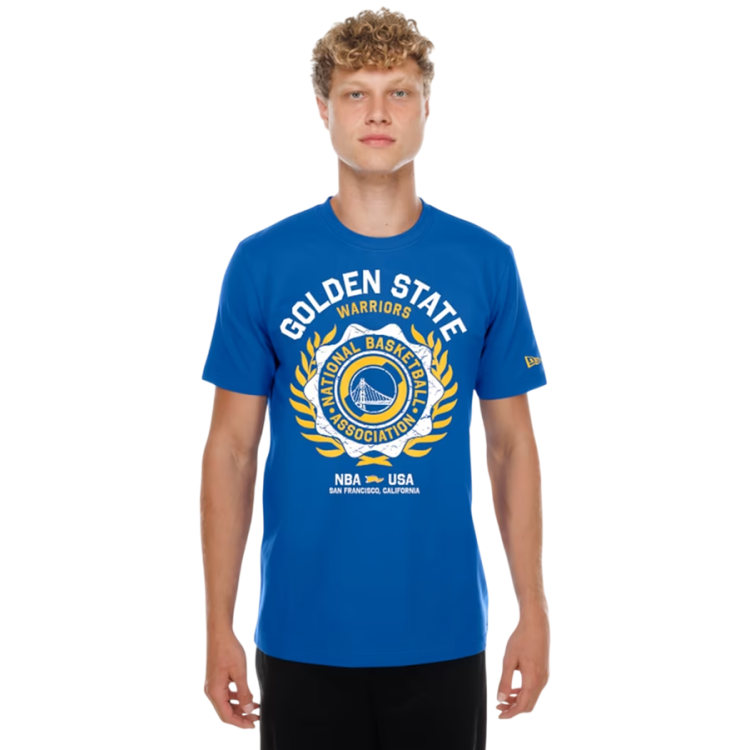 Camiseta New Era NBA Golden State Warriors Laurel Crest Flocking "Blue"