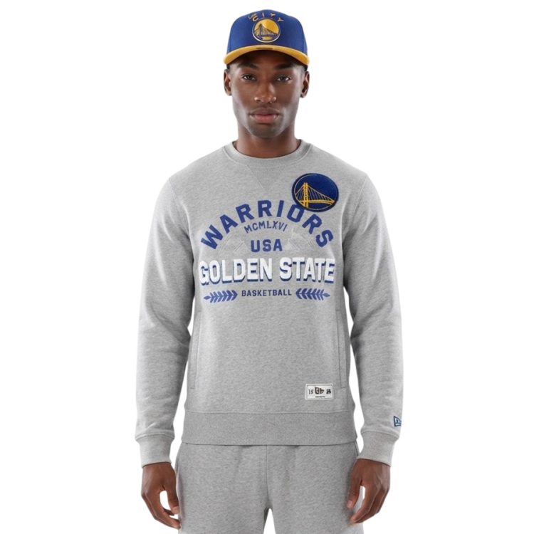 Sudadera Cuello Redondo New Era NBA Golden State Warriors Varsity "Heather Gray"