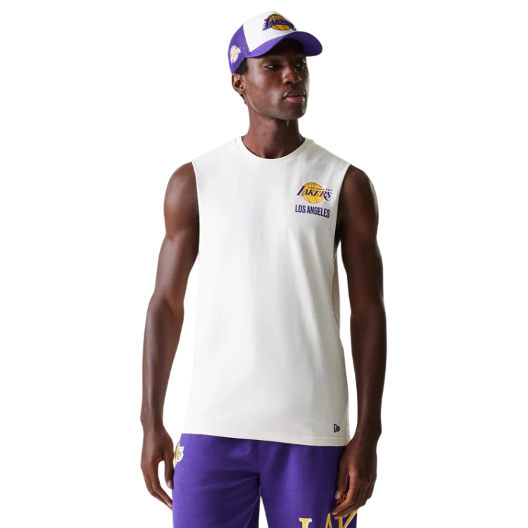 Camiseta Sin Mangas New Era NBA LA Lakers Graphic "Offwhite"