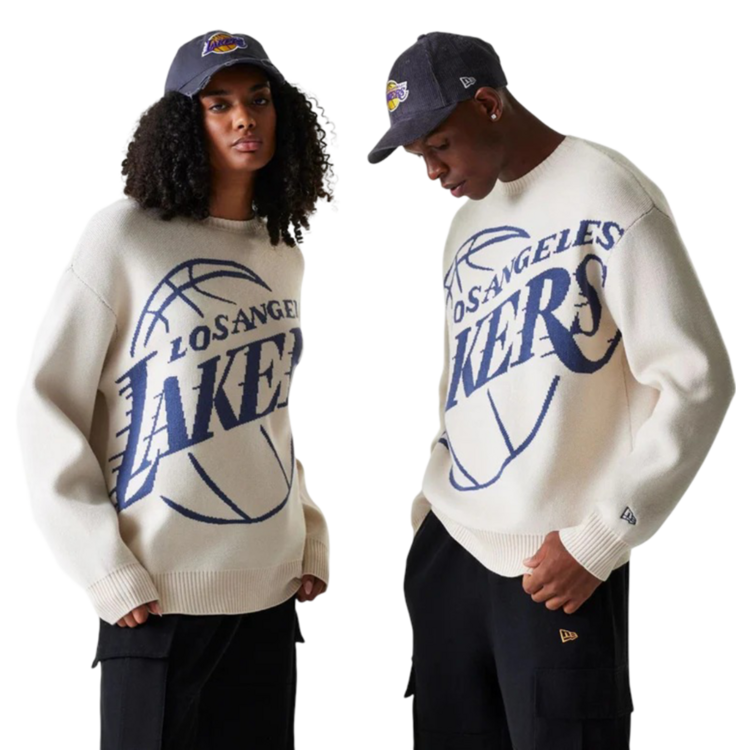 Jersey de Punto Oversized New Era NBA LA Lakers "Light Beige"