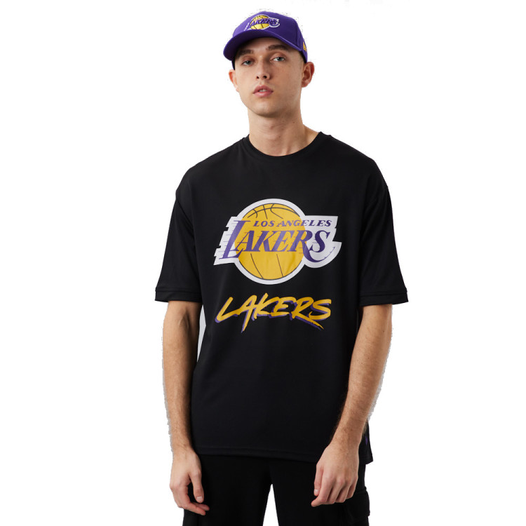 Camiseta Tejido Mesh Oversize New Era NBA LA Lakers Logo Script