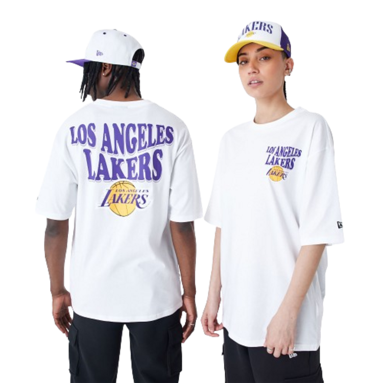 New Era NBA LA Lakers Script White Oversized T-Shirt