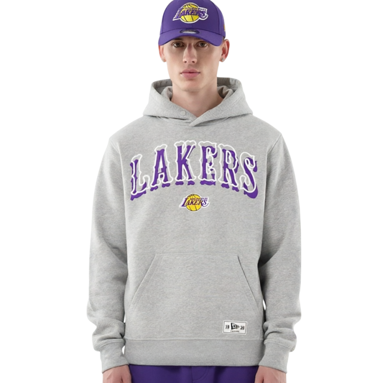 Sudadera con Capucha New Era Los Angeles Lakers Varsity "Heather Gray"