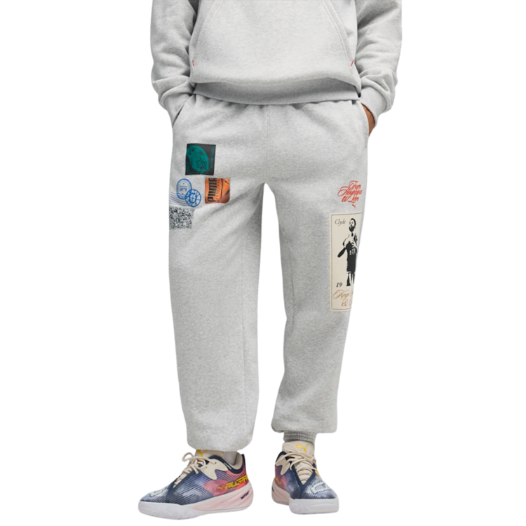 Pantalón Puma Basketbal Hooptopia Graphic Sweat Pant "Light Gray"