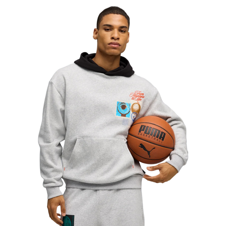 Sudadera Puma Basketball Hooptopia Graphic Hoodie "Light Gray"