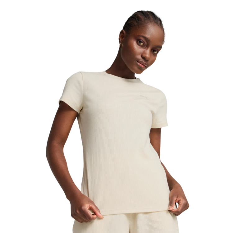 Puma ESS ELEVATED Rib Tee "Alpine Snow"