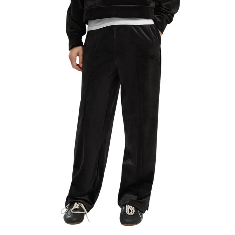 Pantalòn Recto Puma ESS ELEVATED Velour Straight "Black"