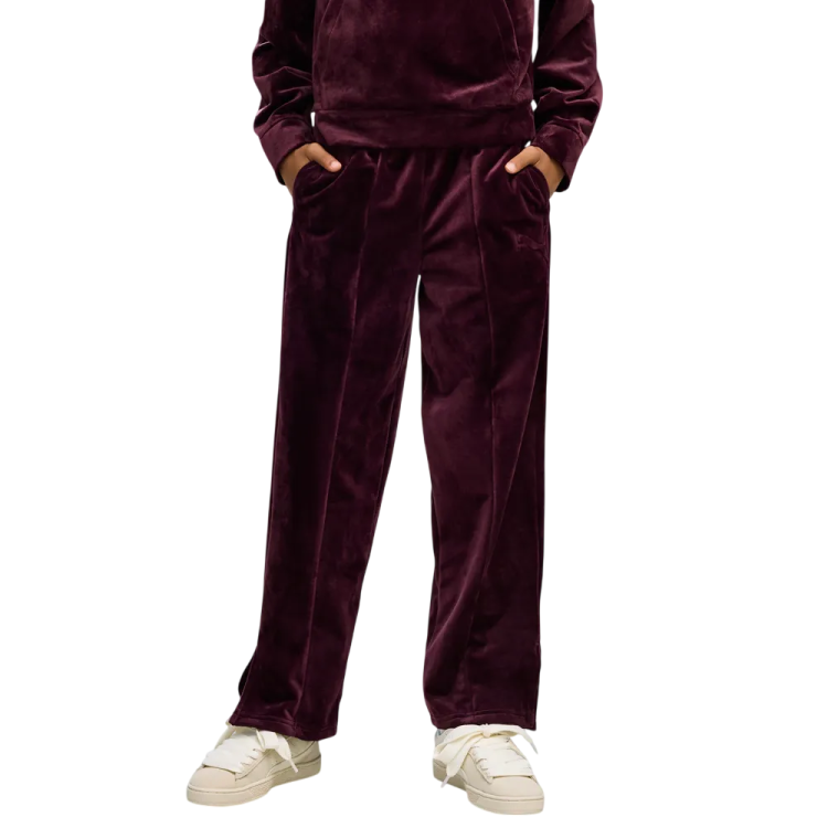 Pantalón Niña Puma ESS ELEVATED Velour Straight "Ruby Noir"
