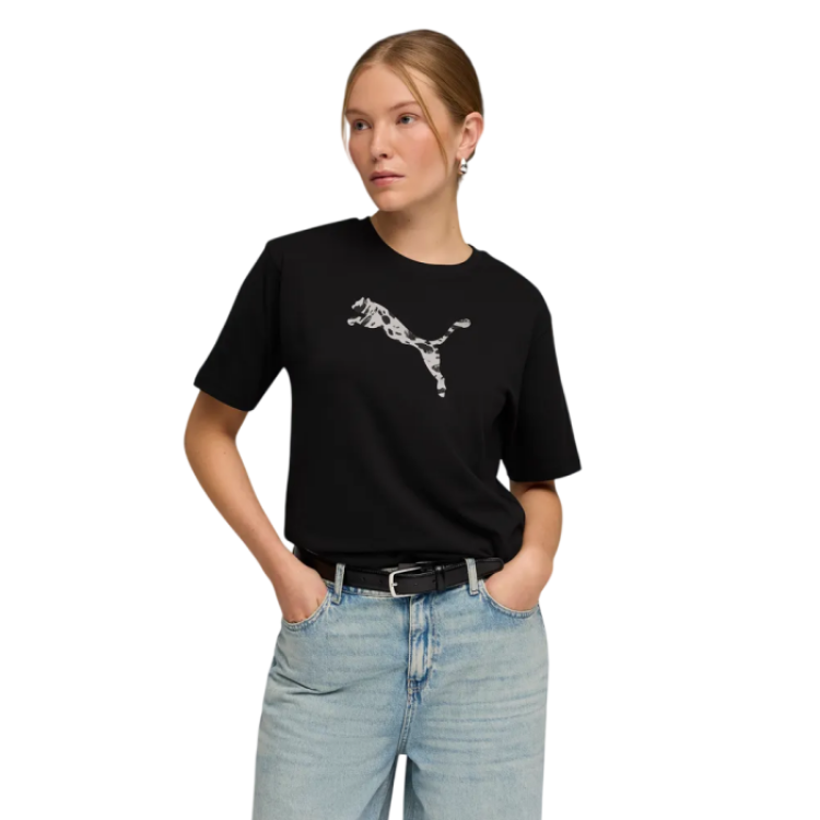Camiseta Mujer Puma ESS GRAPHIC Animal Relaxed  "Black Print"
