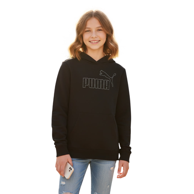 Sudadera Niña Puma ESS Rhinestone TR G "Black"