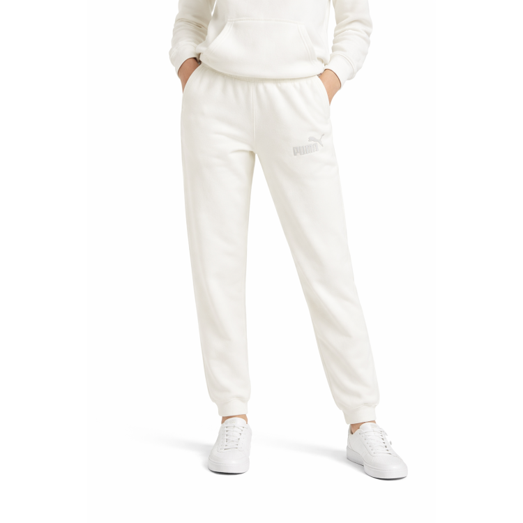 Pantalón Puma ESS Rhinestone LOGO  TR "White"