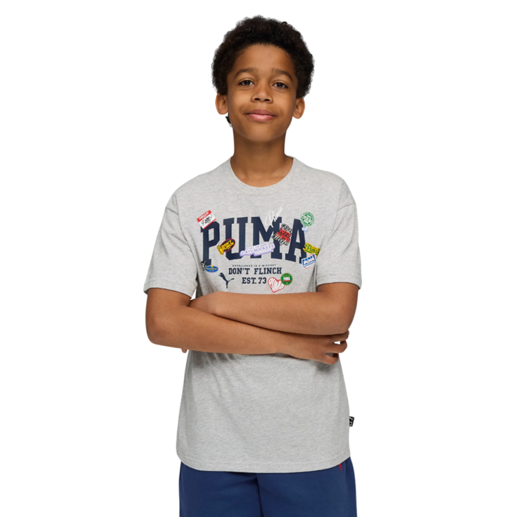 Camiseta Niño/Niña Puma Kids Baskeball HooperHotline "Ligth Gray"