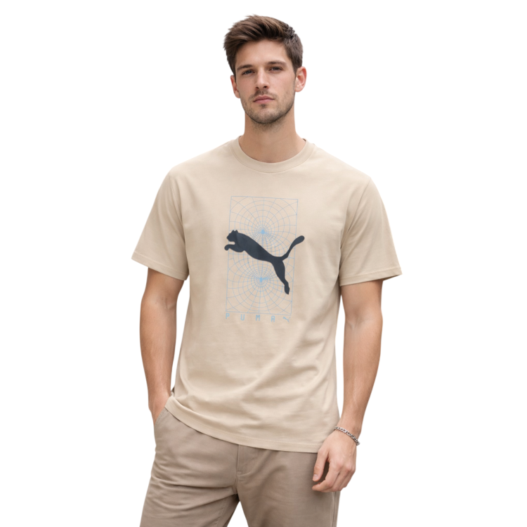 Camiseta hombre Puma PUMATECH Graphic  "Pebble Gray"