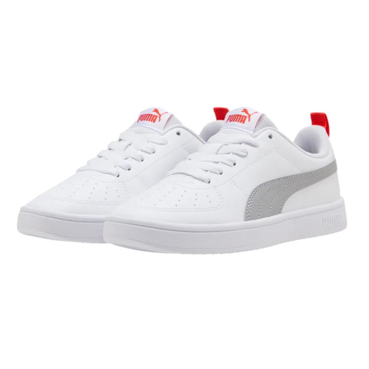 Zapatillas Junior Puma Rickie Jr. "White-Gray Echo-Red Flash"