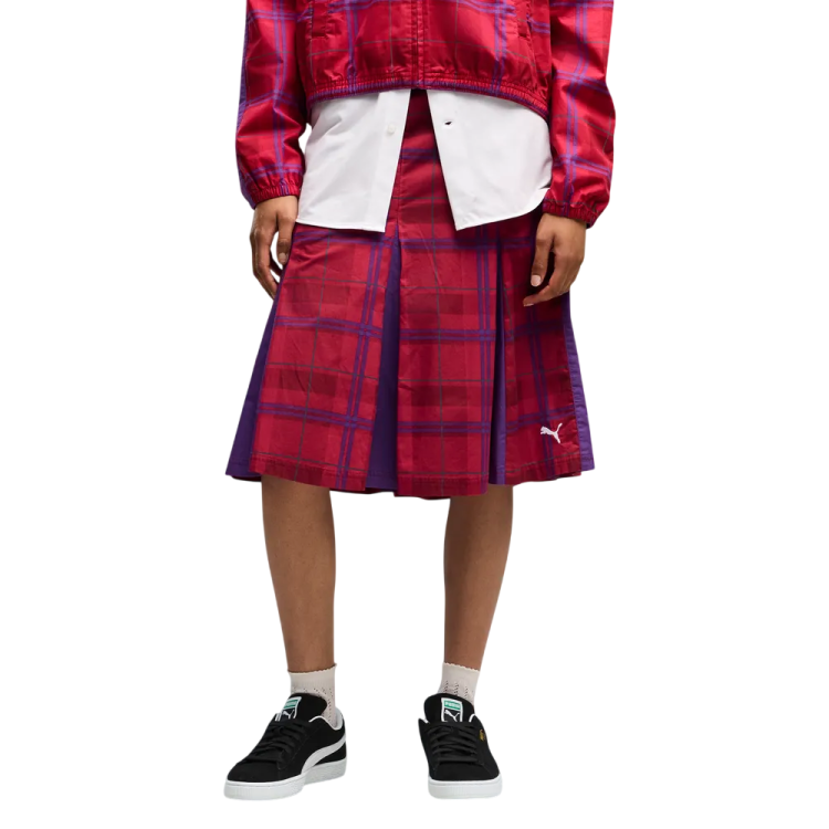 Falda Midi Puma T7 Pleated Tartan Woven "Garnet Glow"