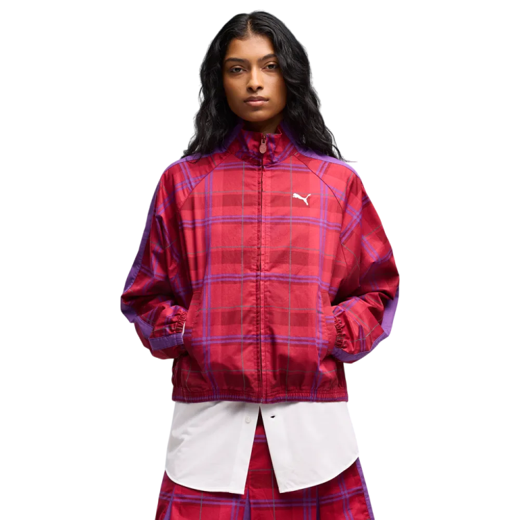 Chaqueta Puma T7 Relaxed Tartan Woven "Garnet Glow"