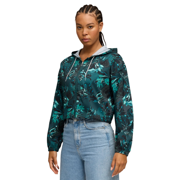 Puma W WOVEN JACKET - AOP "Green Terrain"