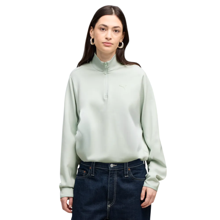 Sudadera  PUMATECH SENSE Relaxed Half-Zip DK "Créme De Mint"