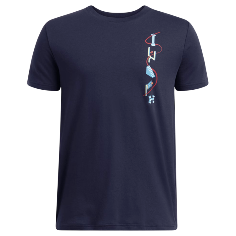 Camiseta Niño/Niña UA Portal Logo "Midnight Navy-Ether Blue"