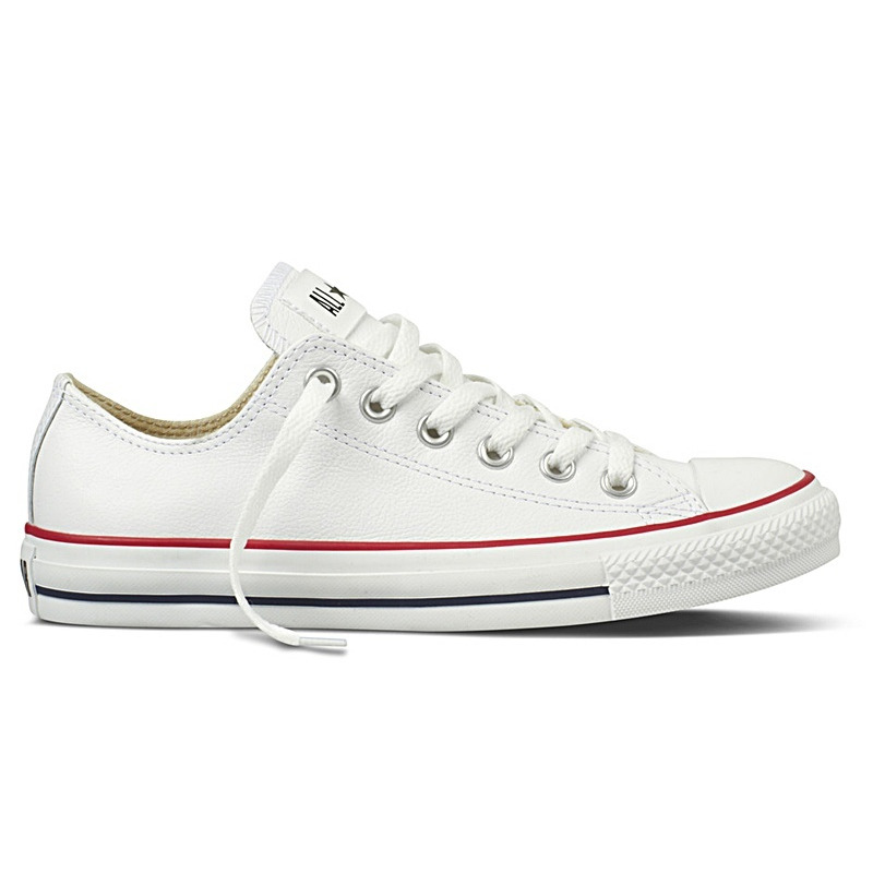Converse en top piel blanco