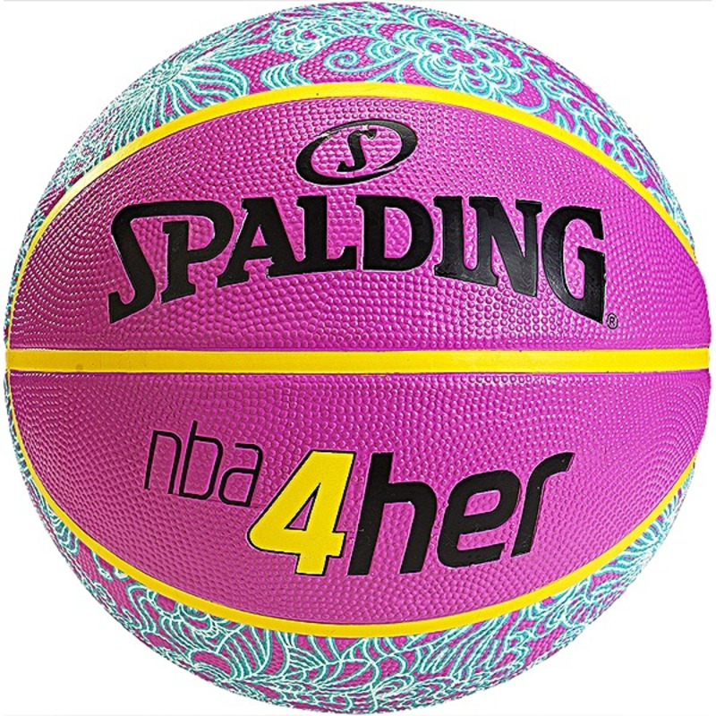 Balón Spalding NBA 4Her (Talla 6/rosa/azul/amarillo)