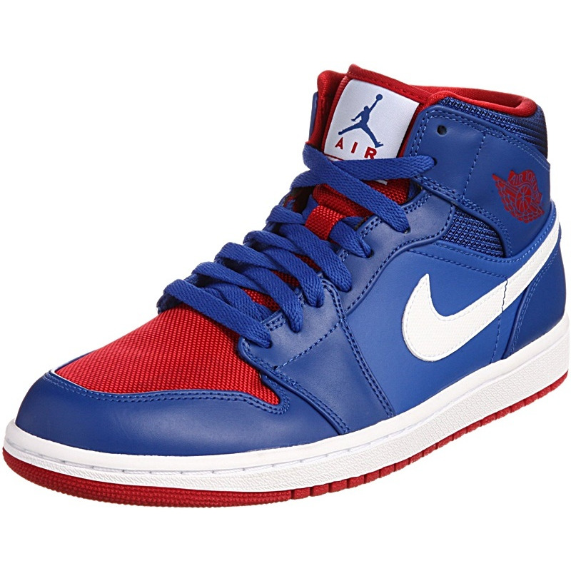 Air Jordan 1 Mid Pistons 407 royal blanco rojo