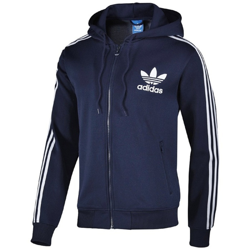 Adidas Hooded Flock Track Top indigo manelsanchez