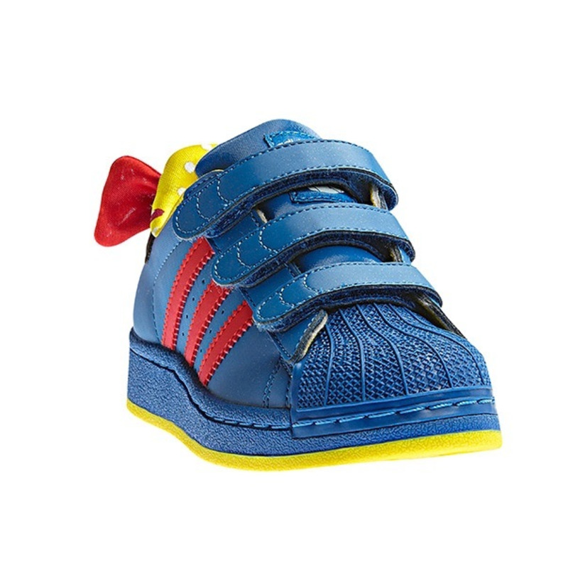 Adidas superstar blancas con azul y rojo sale