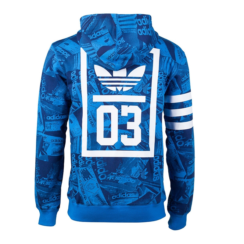 Adidas Original Sudadera 3 Foil Street FZ azul royal negro