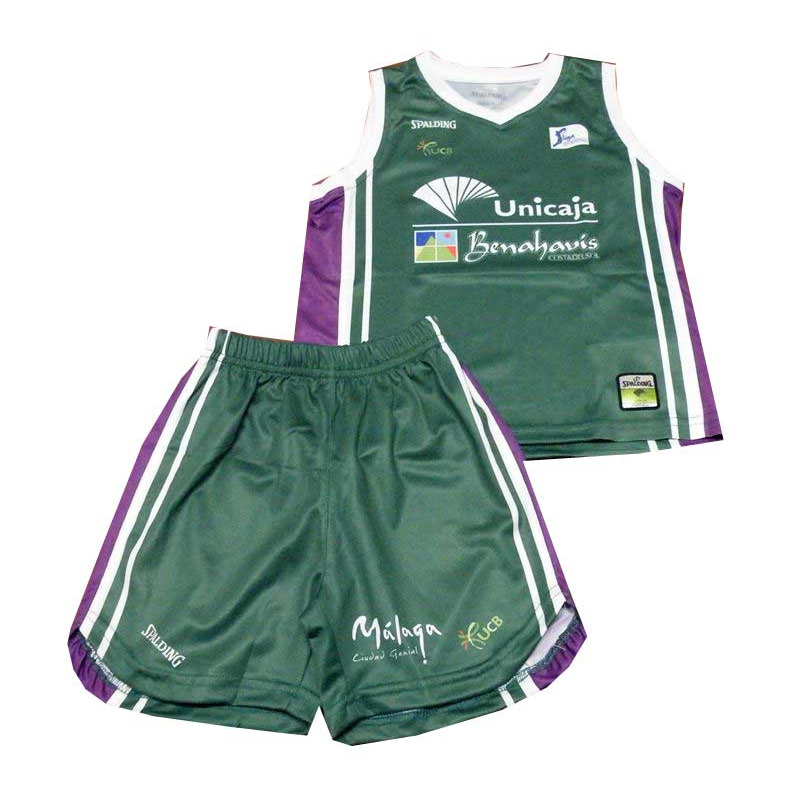 Pack Niño Unicaja Málaga ACB 1ª Equipación (verde/blanco/morado)