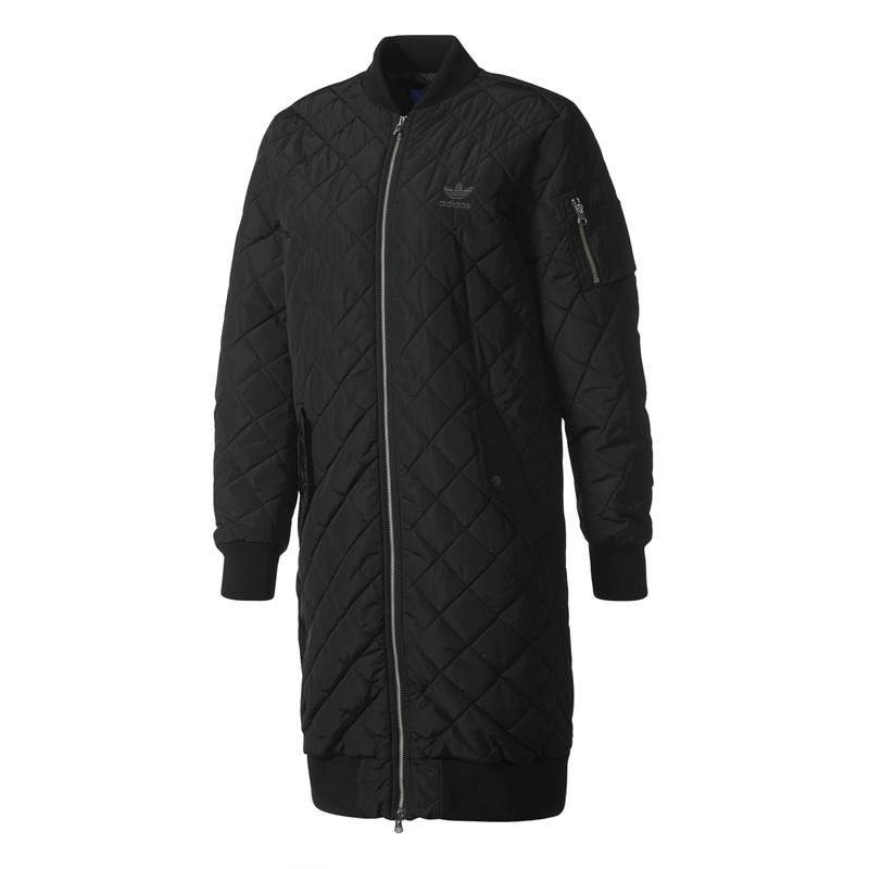 Adidas long bomber jacket sale