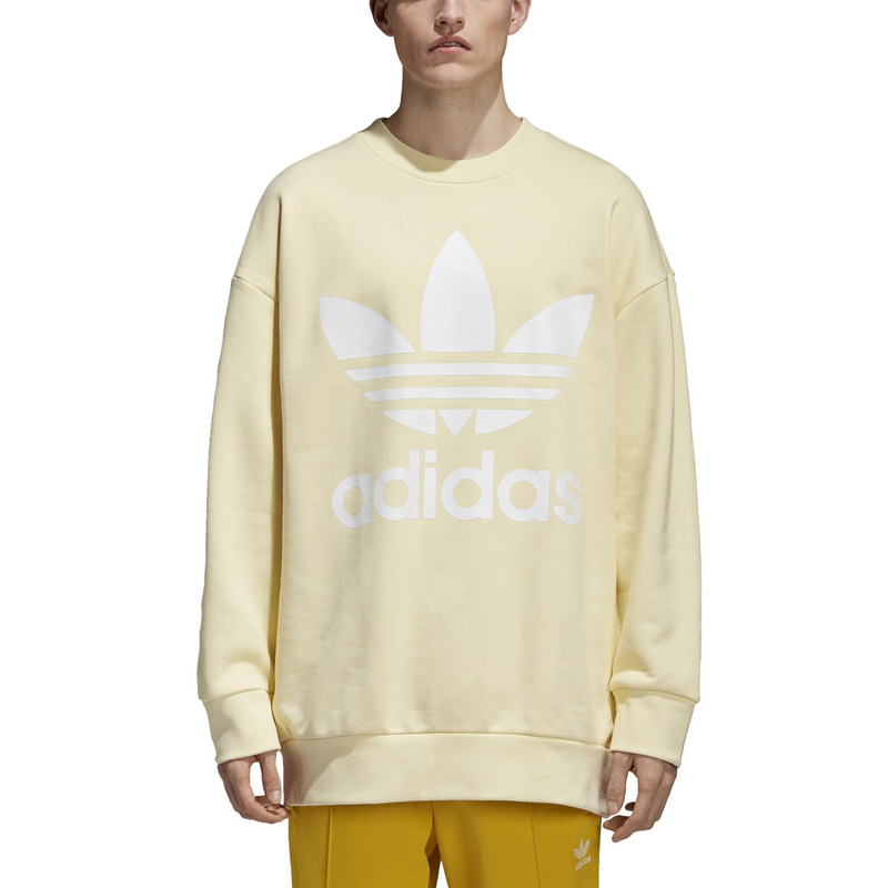 Adidas originals trefoil oversized sweatshirt in cream sale