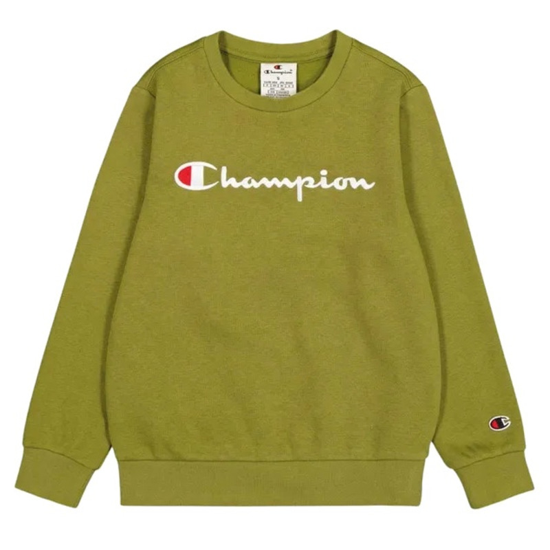 Champion Kids Big Logo Fleece Sweatshirt Green Olive