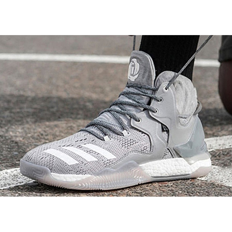 Adidas D Rose 7 Grey Heather medium grey white solid grey