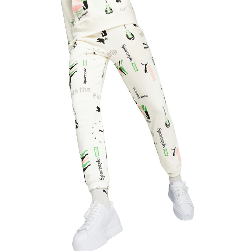 Puma CLASSICS Brand Love AOP Sweatpants TR Warm white