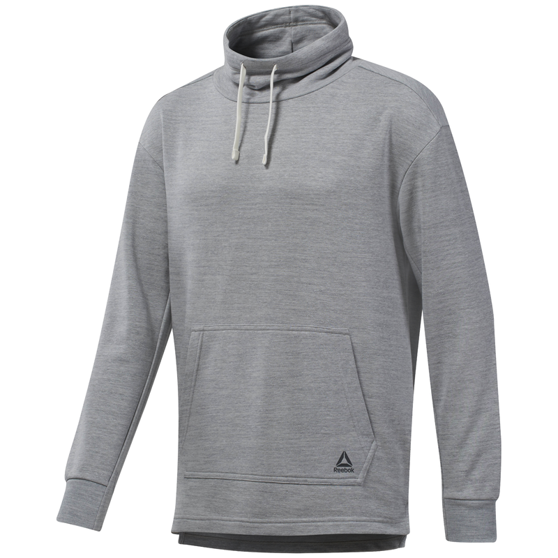 Reebok Marble Melange Cowl Neck Hoodie grey
