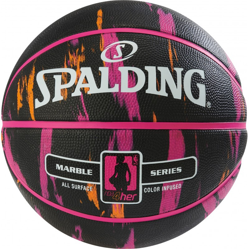 Spalding Marble Pink Sz6 Rubber Baketball (Talla 6)