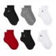 Jordan Kids JDB Everyday Essentials Ankle 6 PPack Socks "Gym Red"