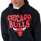 New Era NBA Chicago Bulls Script Oversized Pullover Hoodie "Black"