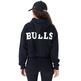 New Era NBA Womens Chicago Bulls Team Logo Crop Pullover Hoodie