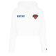 New Era NBA Womens New York Knicks Team Logo Crop Pullover Hoodie