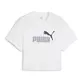 Puma Girls Logo Cropped Tee "White"