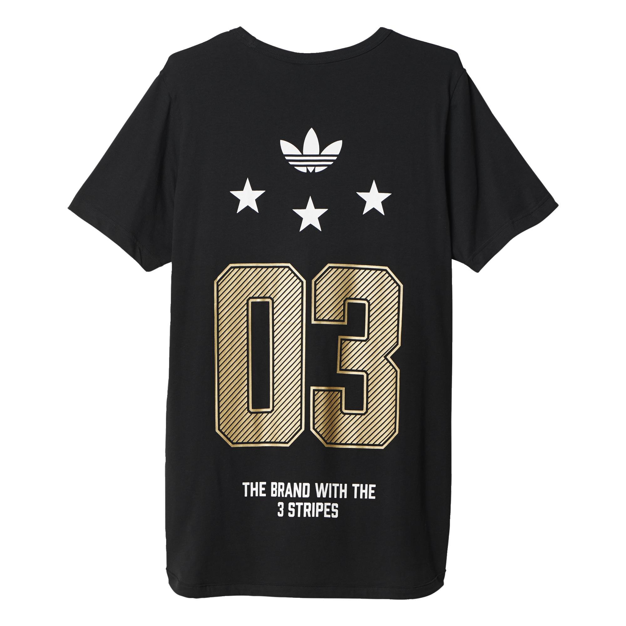 Adidas Originals Camiseta (negro/blanco/dorado)